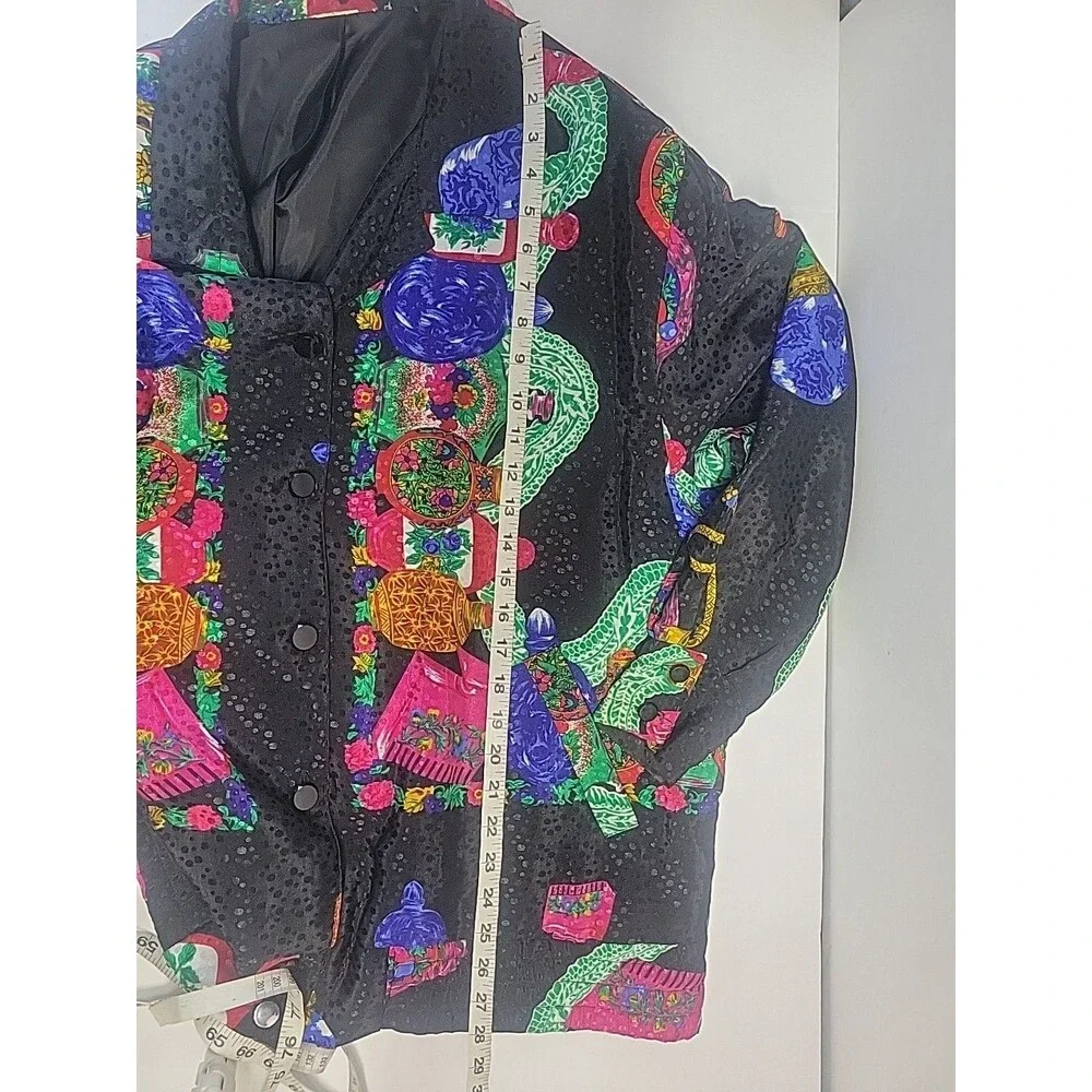 Vtg‎ 80's 90's Loud Neon jacket Tan Jay Nygard Windbreaker Shoulder Pads XL